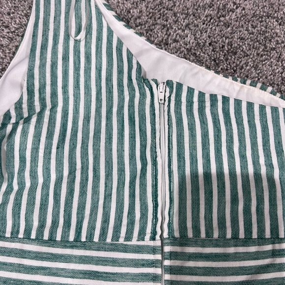 Francesca’s Sloane Striped One Shoulder Midi Dress High Low Linen Cotton Size XS - Picture 15 of 15